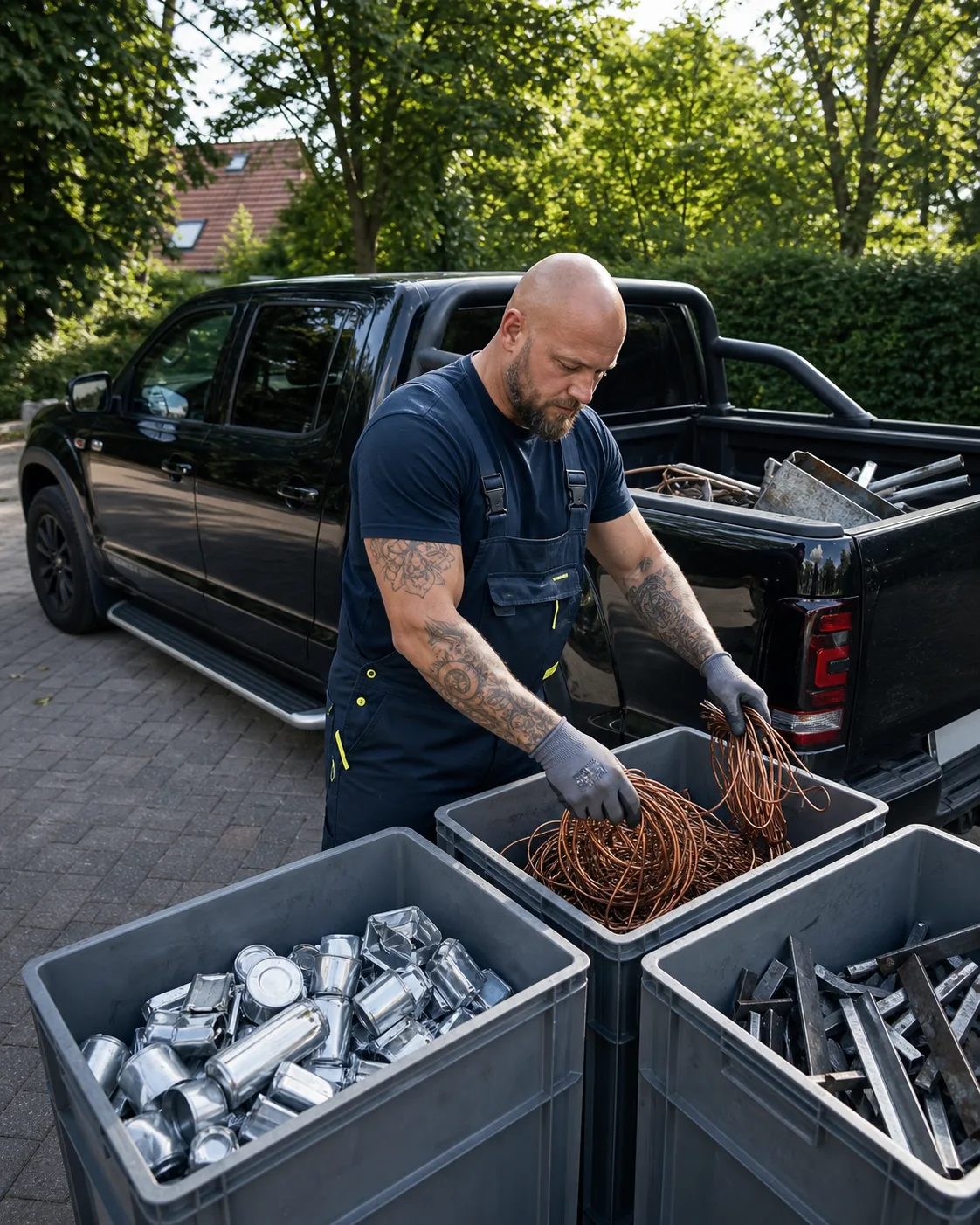 Sortiertes Altmetall für sauberes Recycling