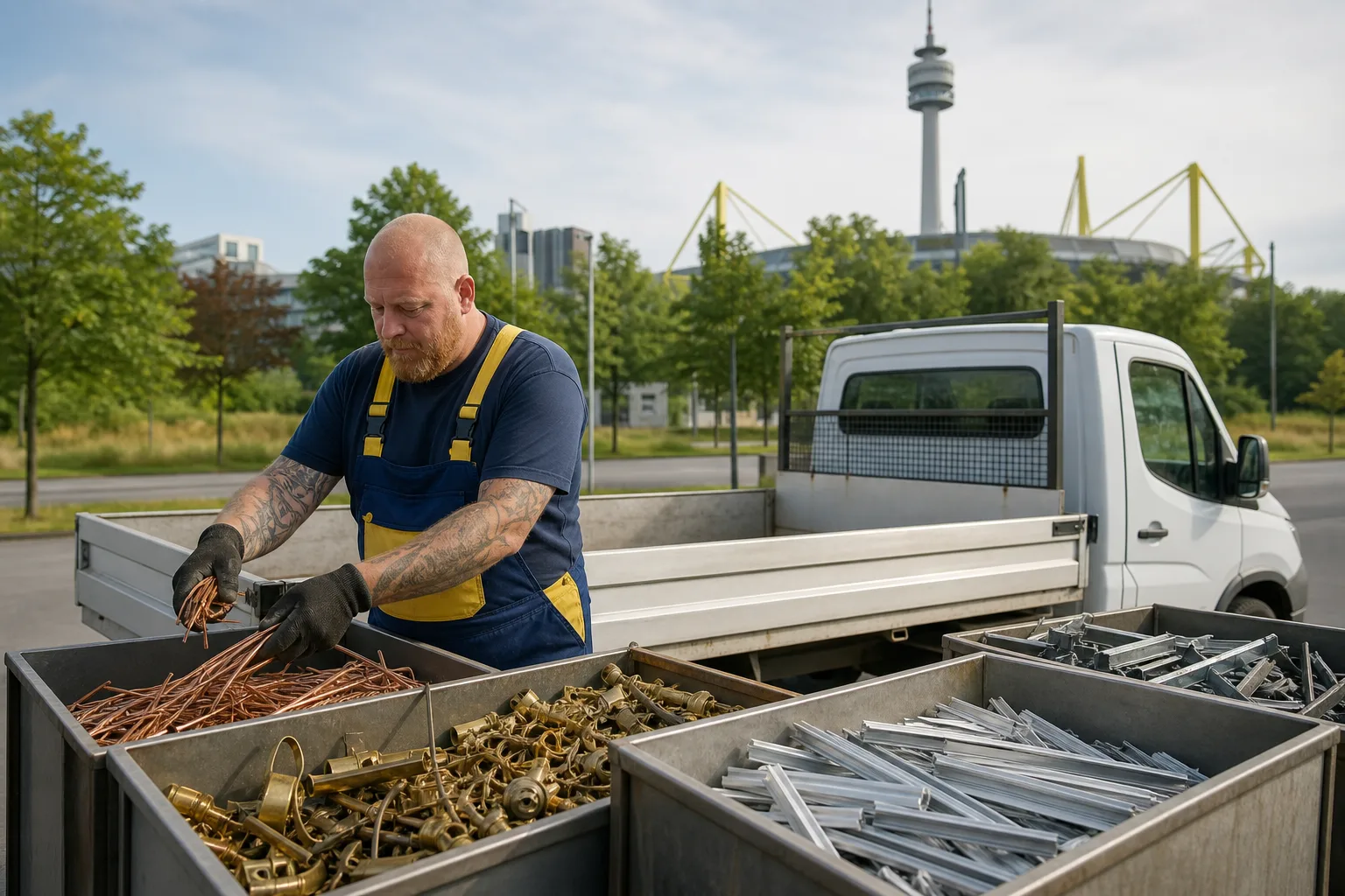 Sortiertes Altmetall für das Recycling in Dortmund