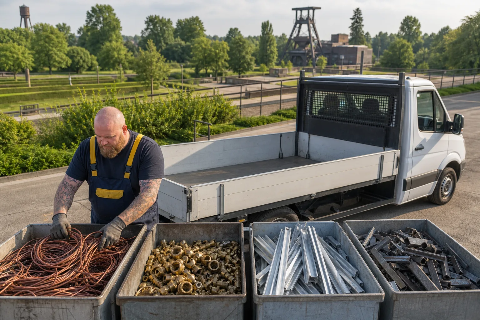 Sortiertes Altmetall für das Recycling in Herten