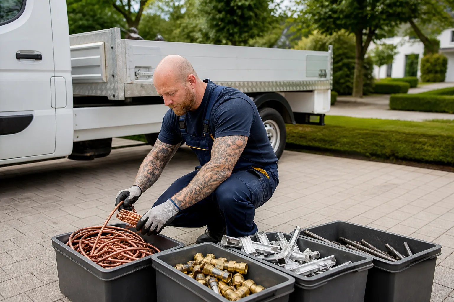Sortiertes Altmetall für das Recycling in Kamen