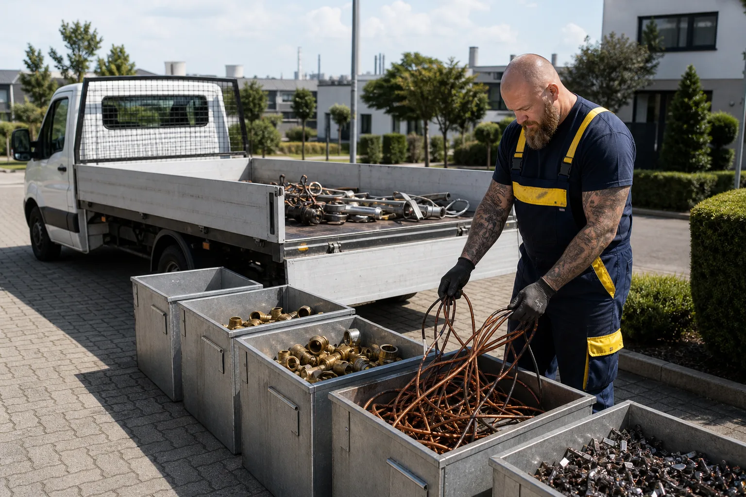 Sortiertes Altmetall für das Recycling in Marl