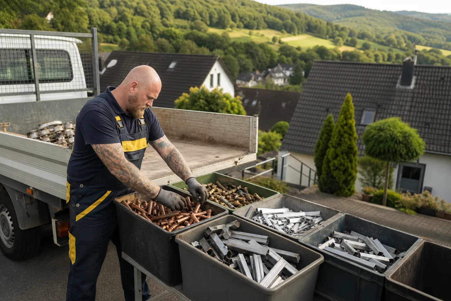 Sortiertes Altmetall für das Recycling in Menden